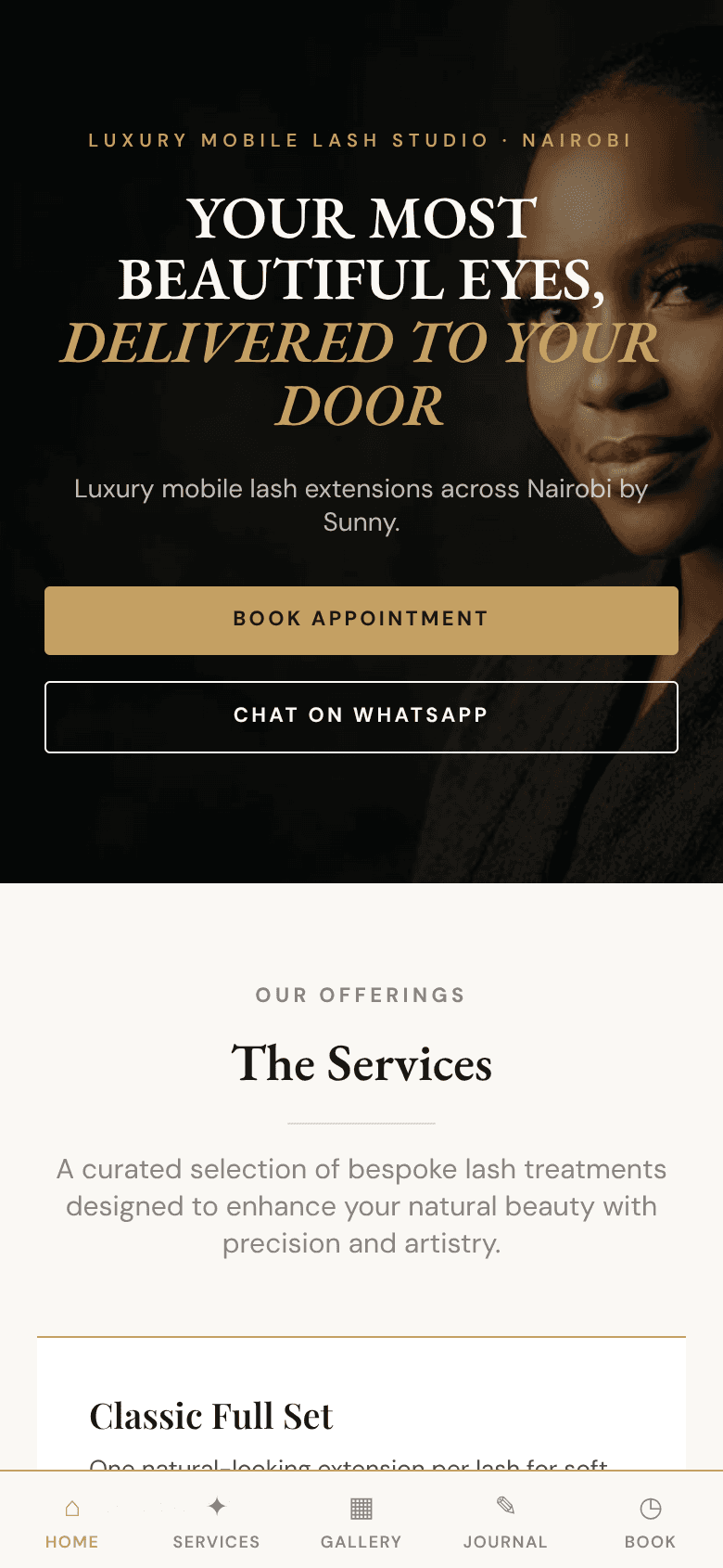 The same site, on a phone